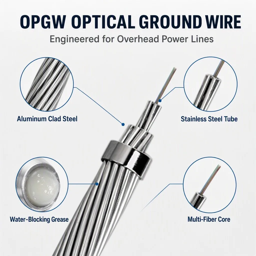 Fiber Optic Cable Price Per Meter OPGW Electric Power Cables 24 Core Fiber Optic Cable