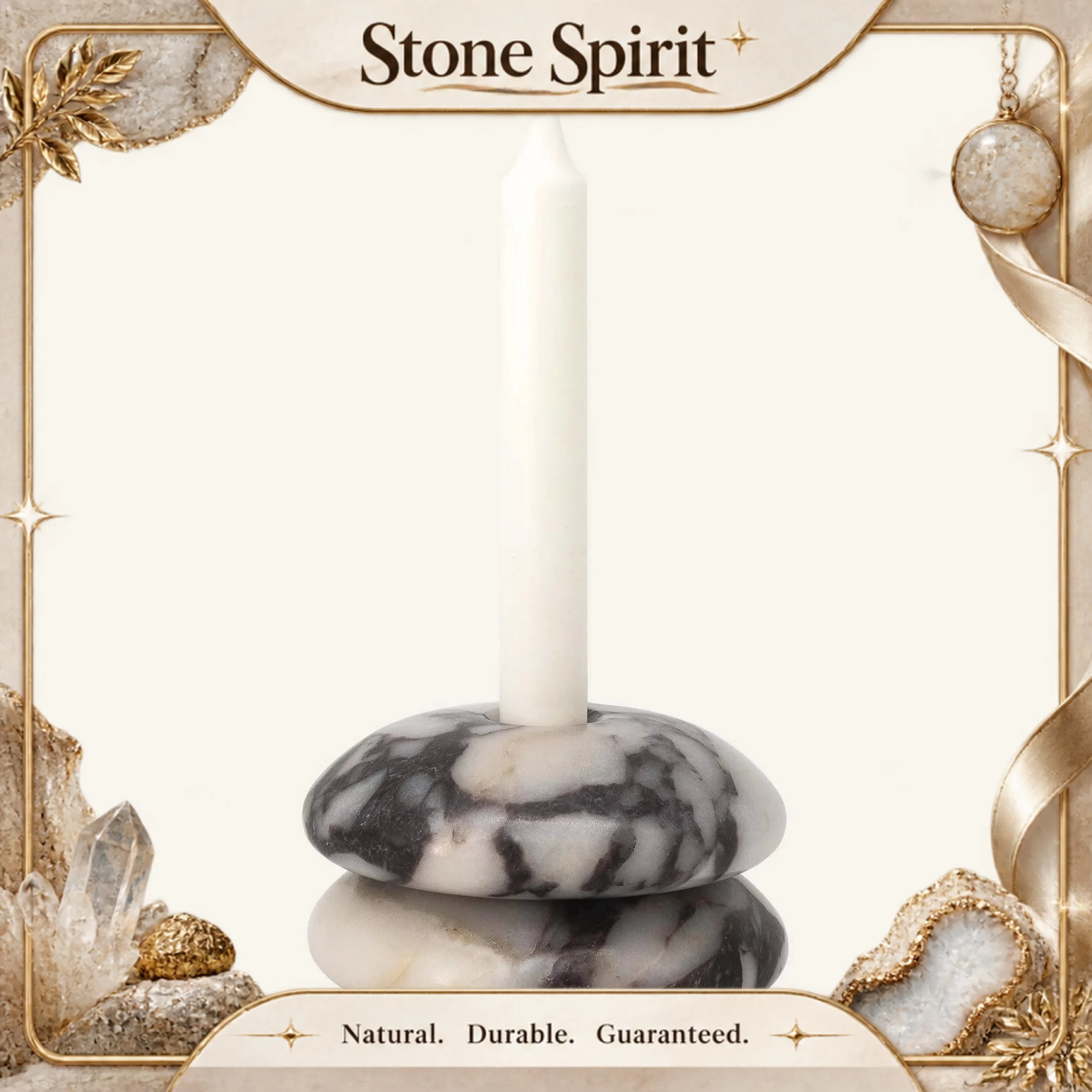 【Natural】1PC Multi Functional Natural Stone Marble Decoration Calacatta Viola Candlestick Incense Candle Holder Home Gifts
