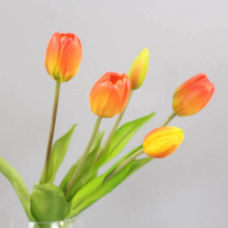 New Luxury Silicone Real Touch Tulips Bouquet Decorative Artificial Flower Home Decoration flores artificiales