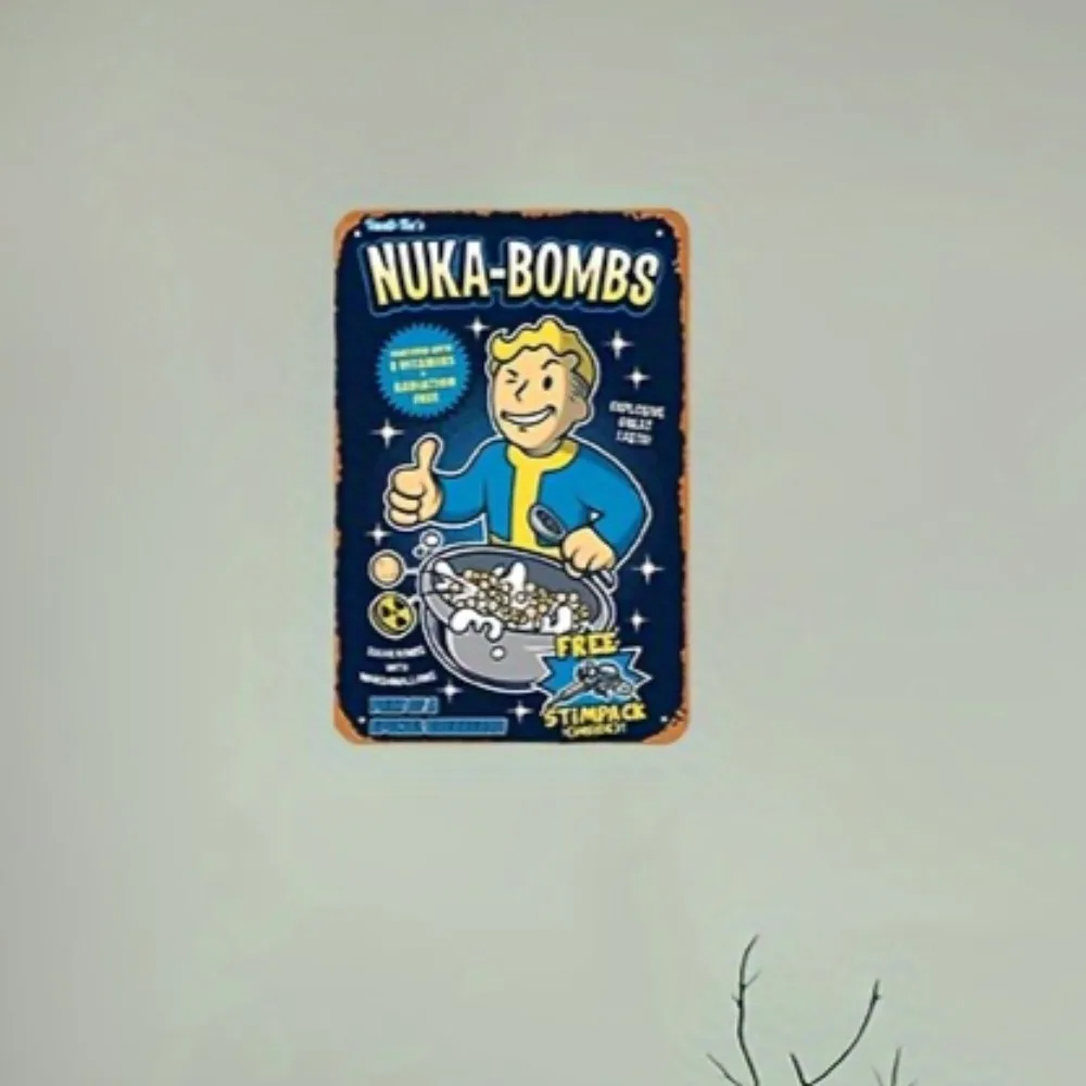 Vault-Tec Nuka-Bombs 금속 벽 표시 - - Retro Gaming Vault 리뷰 및 가격