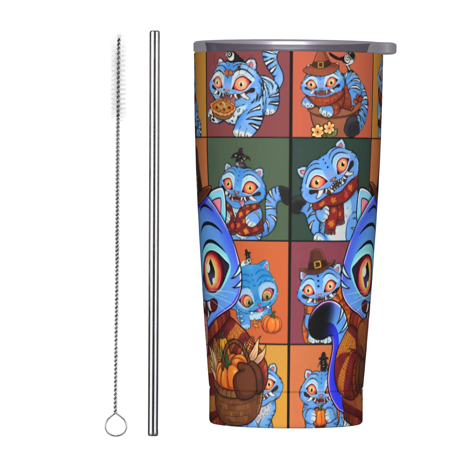 

KPop Demon Hunters Era Fall Thanksgiving Tumbler Vacuum Insulated Coffee Cups Vacuum Flask Car Mug 20oz