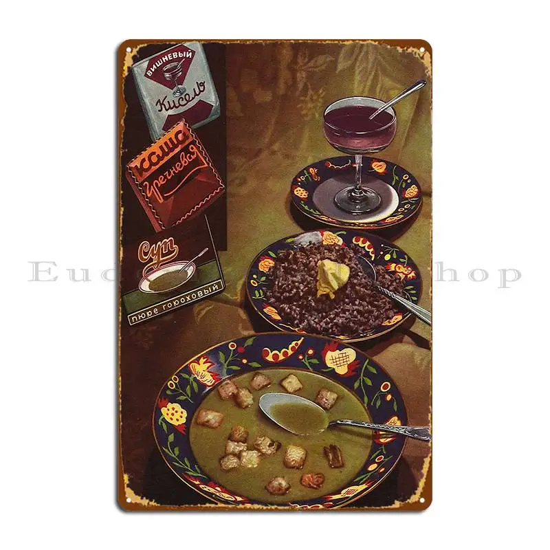 Stalin S Soviet Cookbook Illustrations Metal Plaque Designer Living Room Painting Wall Cave Retro Tin Sign Poster