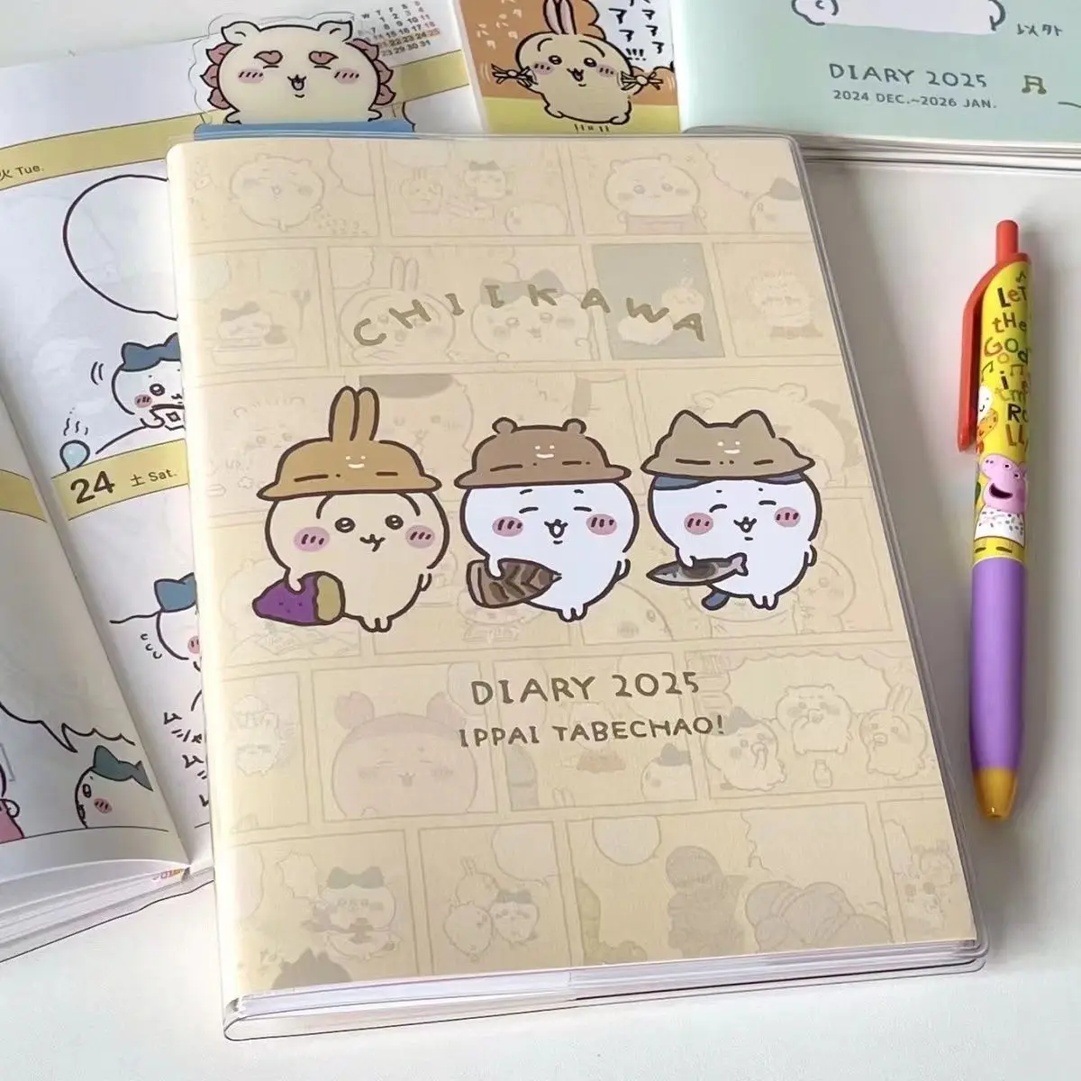 2025 New Chiikawa Schedule Planning Notes Handbooks Student Anime Cartoon Colorful Inner Page Manga Notebook Girl Gift Toys