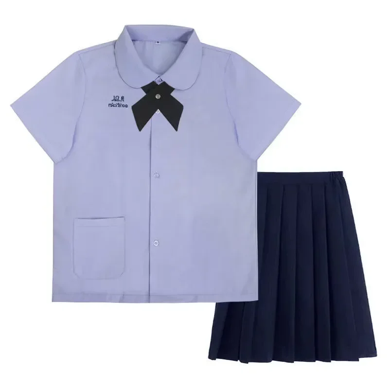 Summer Girls Thai School Uniform Female Student School Uniform Short Sleeve Button Shirt Short Skirt Cute Sexy JK Uniform Set