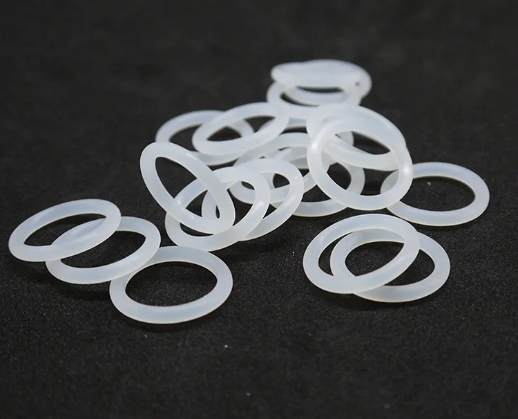 50pcs Thickness 2/2.4/3/4mm White Rubber Seal Ring OD 5-80mm Heat-Resistant Food Grade Silicone O-Ring