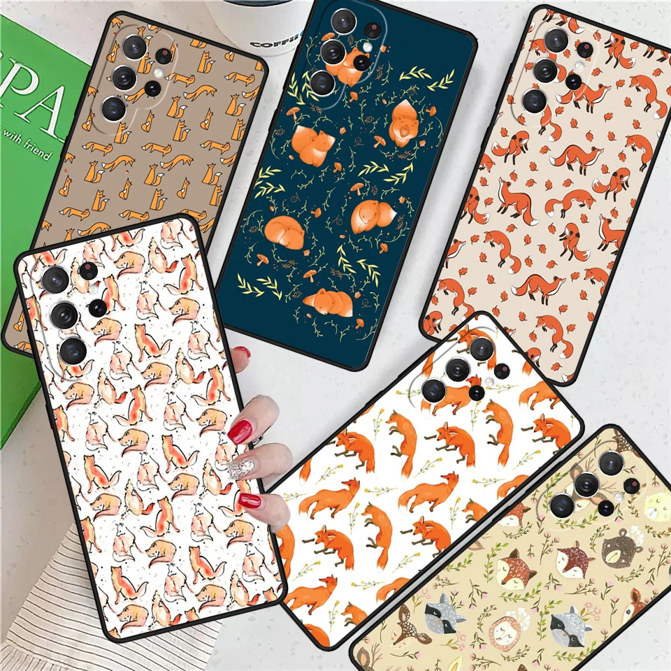 Cute Fox In Autumn For Samsung Galaxy S24 Ultra S21 S22 S8 S9 S10E Note 10 20 Plus FE S23 Phone case Cover Coque