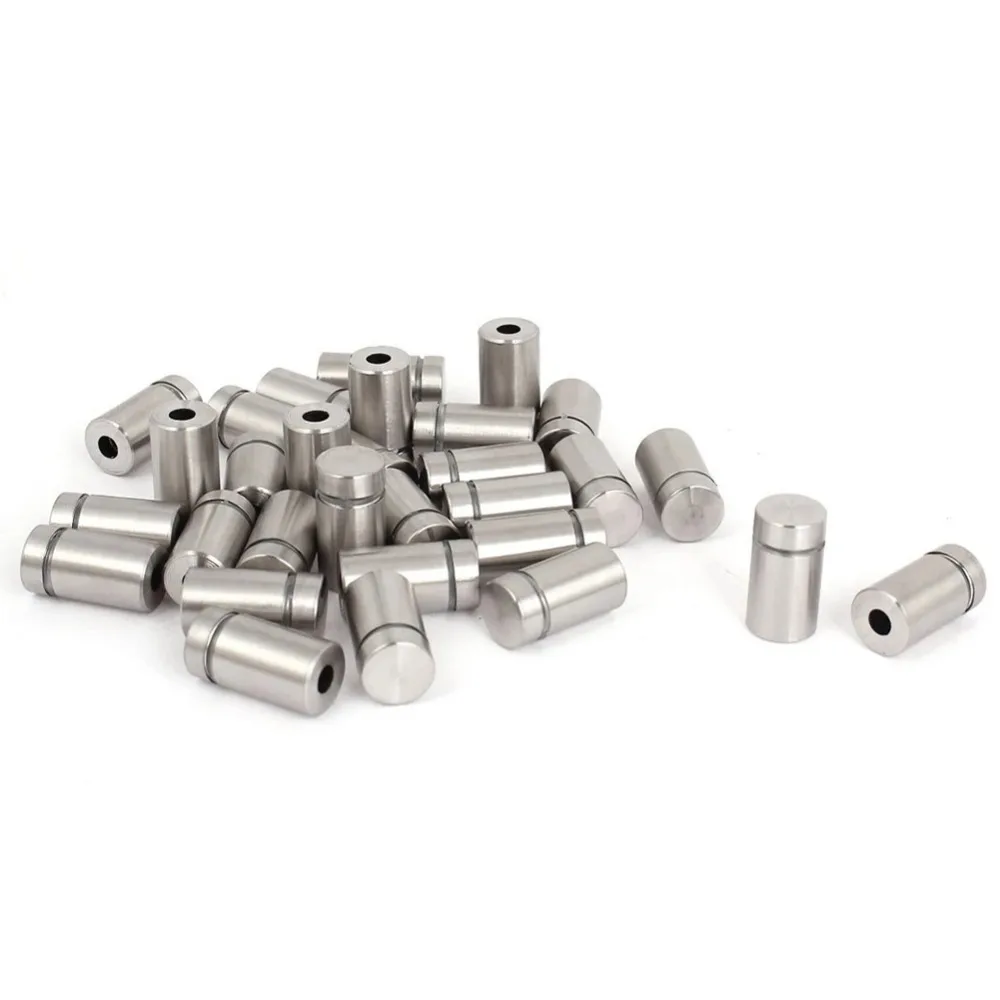 30 Pieces 12 X 22Mm Advertisement Fixing Screws Stainless Steel Spacer Glass Holder Sign Mounting Standoff Pin Nail Fasteners