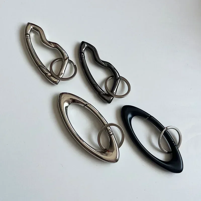 Metal Essential Belt Icon Carabiner Waist Hanging Keychain Oval Belt Buckle Couple Sliver Women Men Bag Waist Pendant Accessory