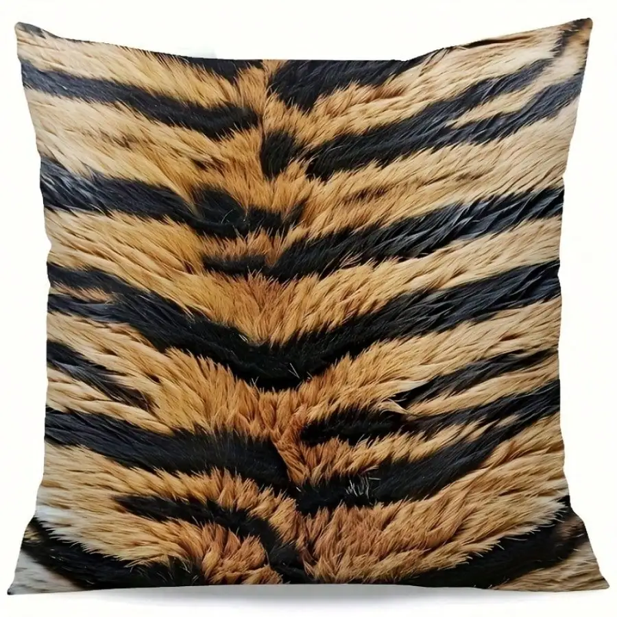 Tiger and leopard animals Single-sided printing Short plush Suitable for living rooms bedrooms sofas (excluding pillow cores)