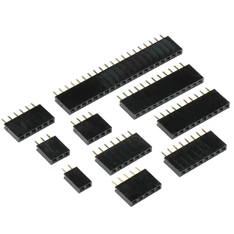 Single Row Pin Female Header Socket Double row female Pitch 2.54mm 2p 3p 4p 5p 6p 7p 8p 9p 10p 12p 14p 20p 22p 40p Connector