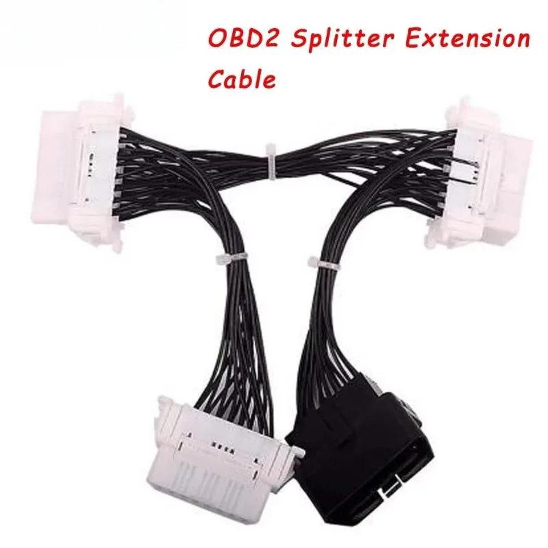 

OBD2 OBD 2 OBD II Splitter Extension Y cable 1 To 3 Female 16 Pin Scanner Connector Diagnostic