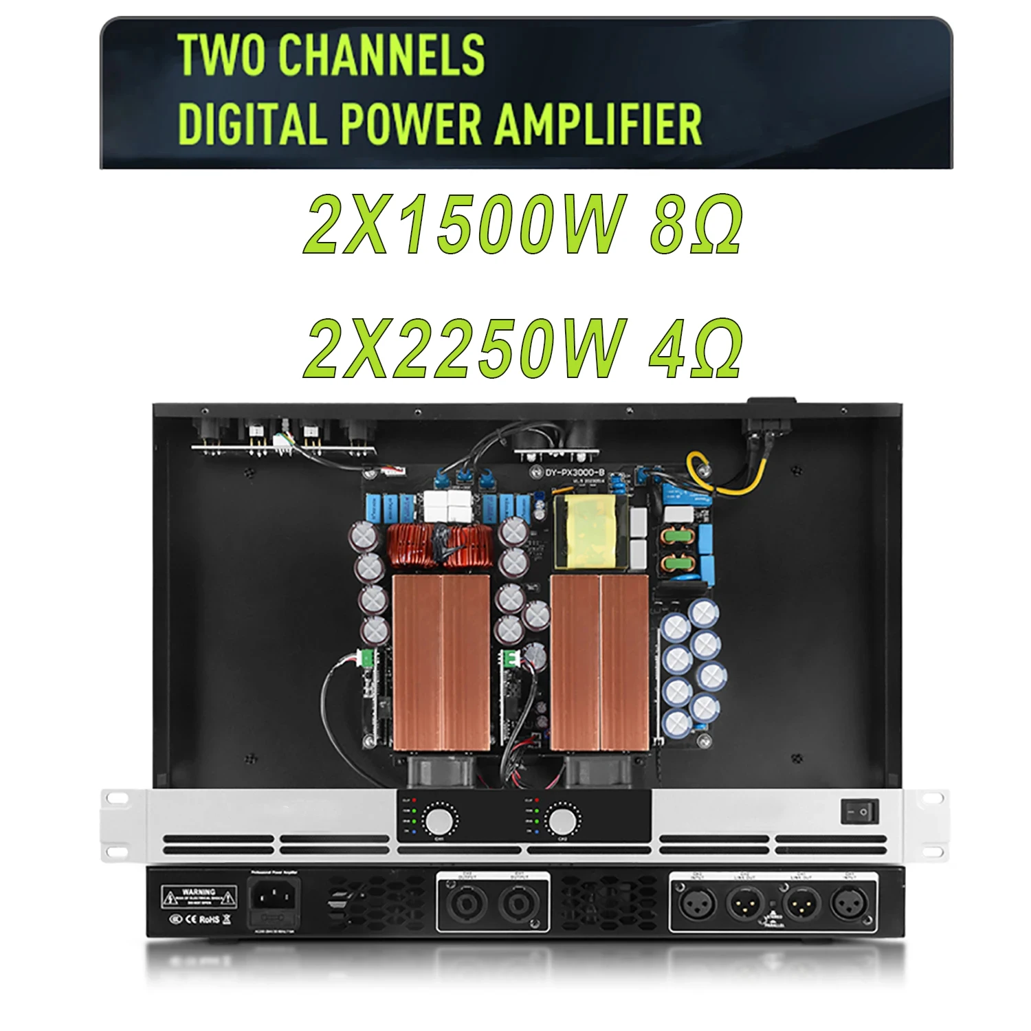 GAP-G15000 profession Digital Amplifier 3000watt 2 channel Class D Amplifier for Stage performance KTV