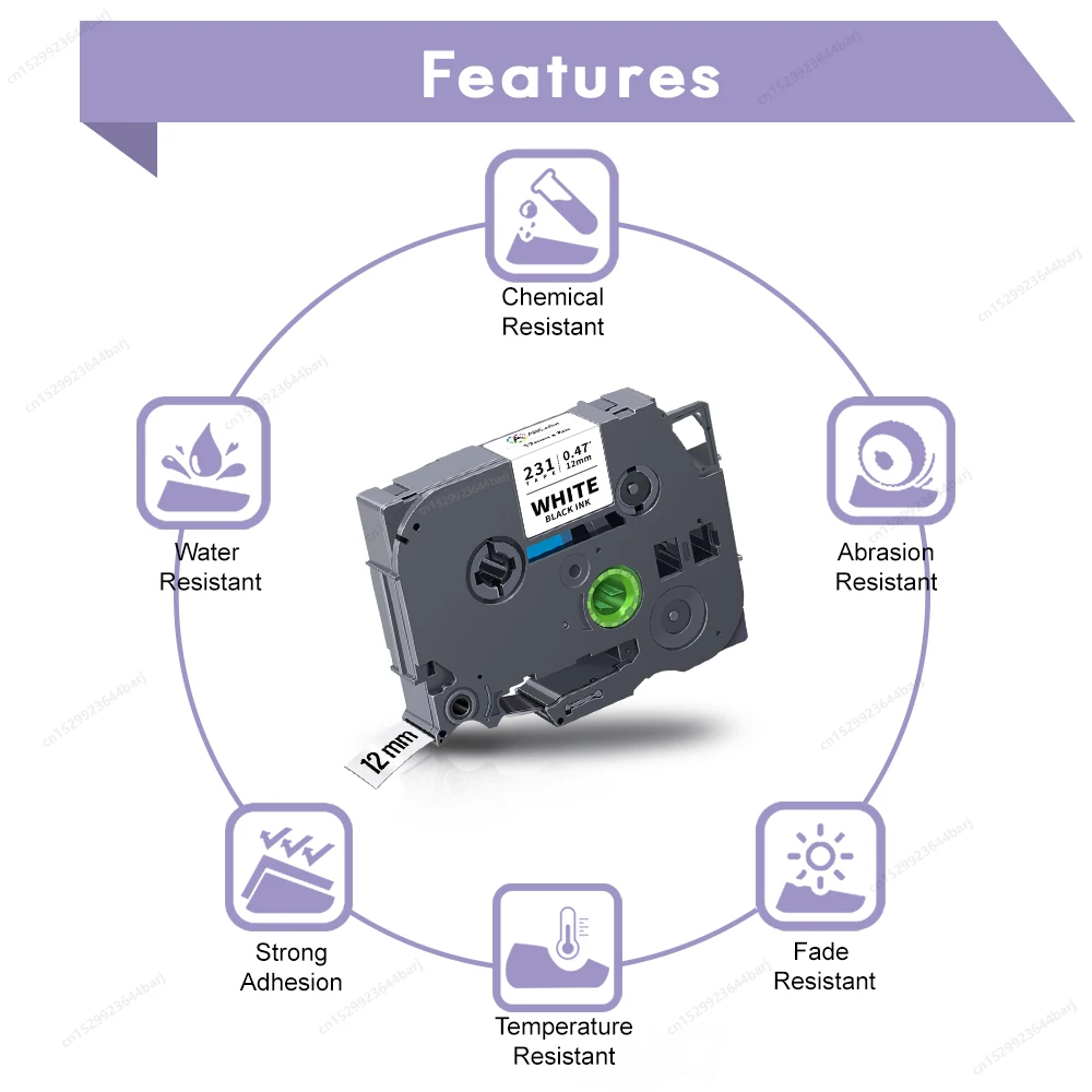 1~20PK TZe231 Compatible for Brother TZe-231 TZ-231 Laminated Label Tape Black on White for Brother P-touch PTH110 Label Maker