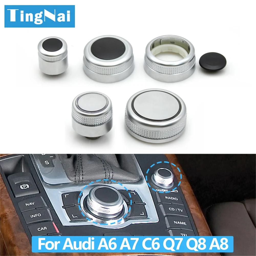 Auto-Audio-Lautstärkeregler Multimedia-Navigations-Einstellknopf für Audi A6 A7 C6 C7 C8 Q7 Q8 A8 4F0919070