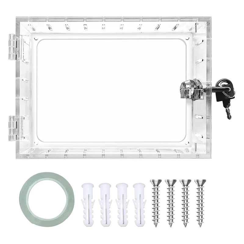 Thermostat Lock Box With Key,Clear Thermostat Guard For Thermostat On Wall,Fits Thermostats 6.5In H X 3.9In W X 2In D