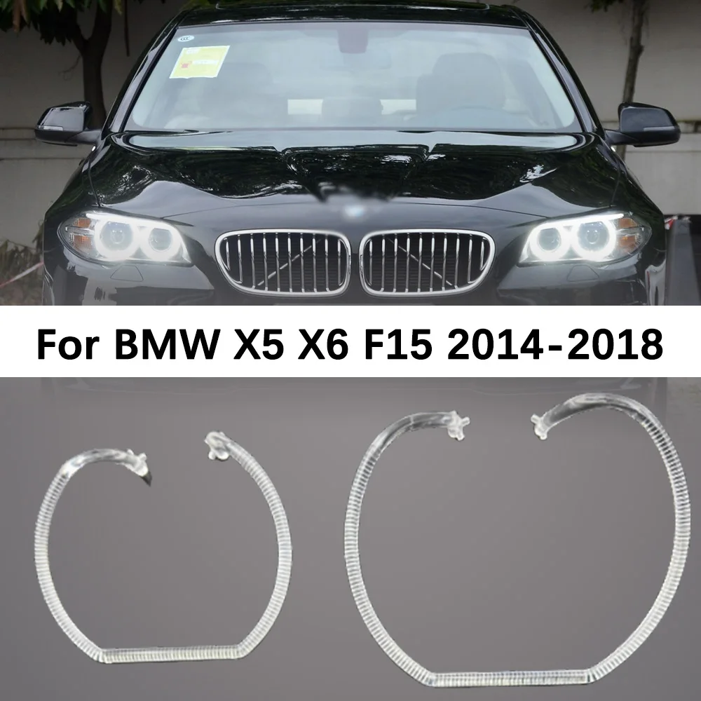 

Направляющая полосы передних фар автомобиля для Bmw X5 X6 F15 2014-2018 Модель 12 В Светодиодная трубка Фара Ангельские глазки Лампа Круглое кольцо Направляющая пластина