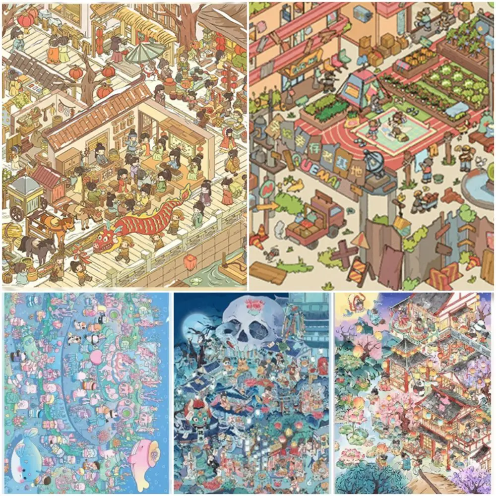 

Multicolor 3D Micro Landscape Sticker Plus Size Cartoon Pattern Chinese Style Scene Sticker PET DIY Accessories