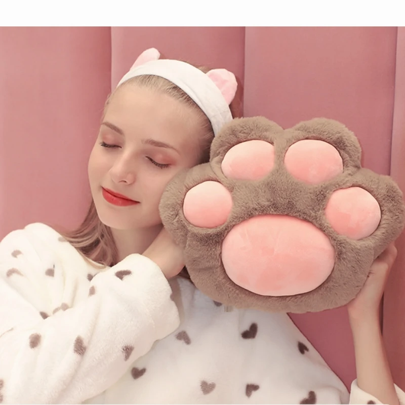 

Cat Paw Type Hot Water Bag Rechargeable Warm Handbag Cute Cartoon Plush Baby Warmers Female Compressed Tummy Electric Water Bags