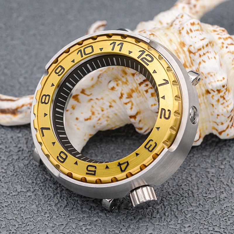 NH35-caja de reloj con caja de atún enlatado, cristal de zafiro, relojes mecánicos para Seiko NH35, movimiento automático, caja de reloj de buceo para hombre