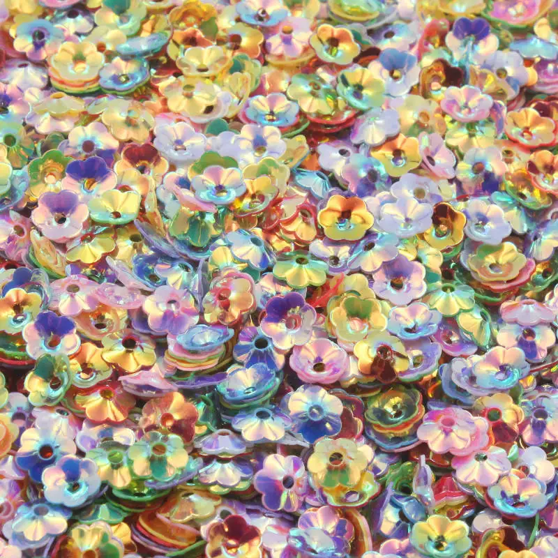 500Pcs 6mm Multicolour Sequins Flower Beads Caps For Clothing Hat Sewing Craft Diy Jewelry Necklace Bracelets Making Material