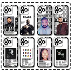 Rapper Drake Phone Case For iPhone 15 14 13 12 11 Mini Pro Max X XR XSMax 6S 6 7 8 Plus SE20 Transparent Cover