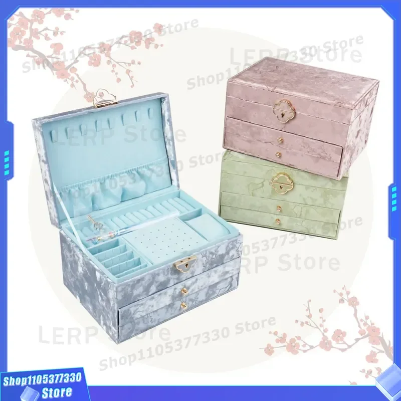Yayun Guofeng Plum Blossom Lock Jewelry Box Multi-layer Large Capacity Necklace Earring Storage High-end Organizer for Women
