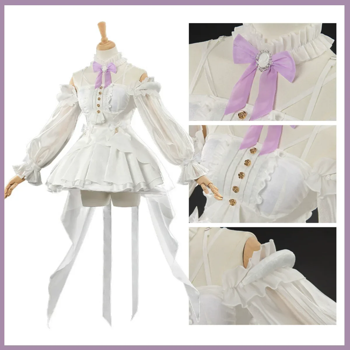 Game NIKKE：The Goddess of Victory Dorothy Cosplay Costume White Wedding Dress Lolita Skirt Wig Woman Sexy Carnival Party Suit view 4