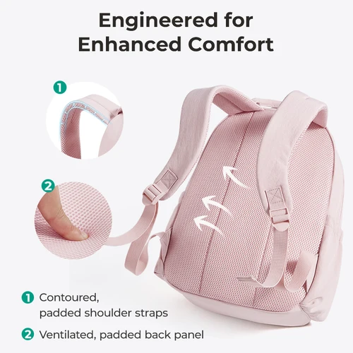 Imagen 2 del producto Mochila escolar BAGSMART para niñas, mochila multifunción para viajes de ocio, equipaje de mano, gran capacidad, bolsa para ordenador portátil de 14,3 pulgadas