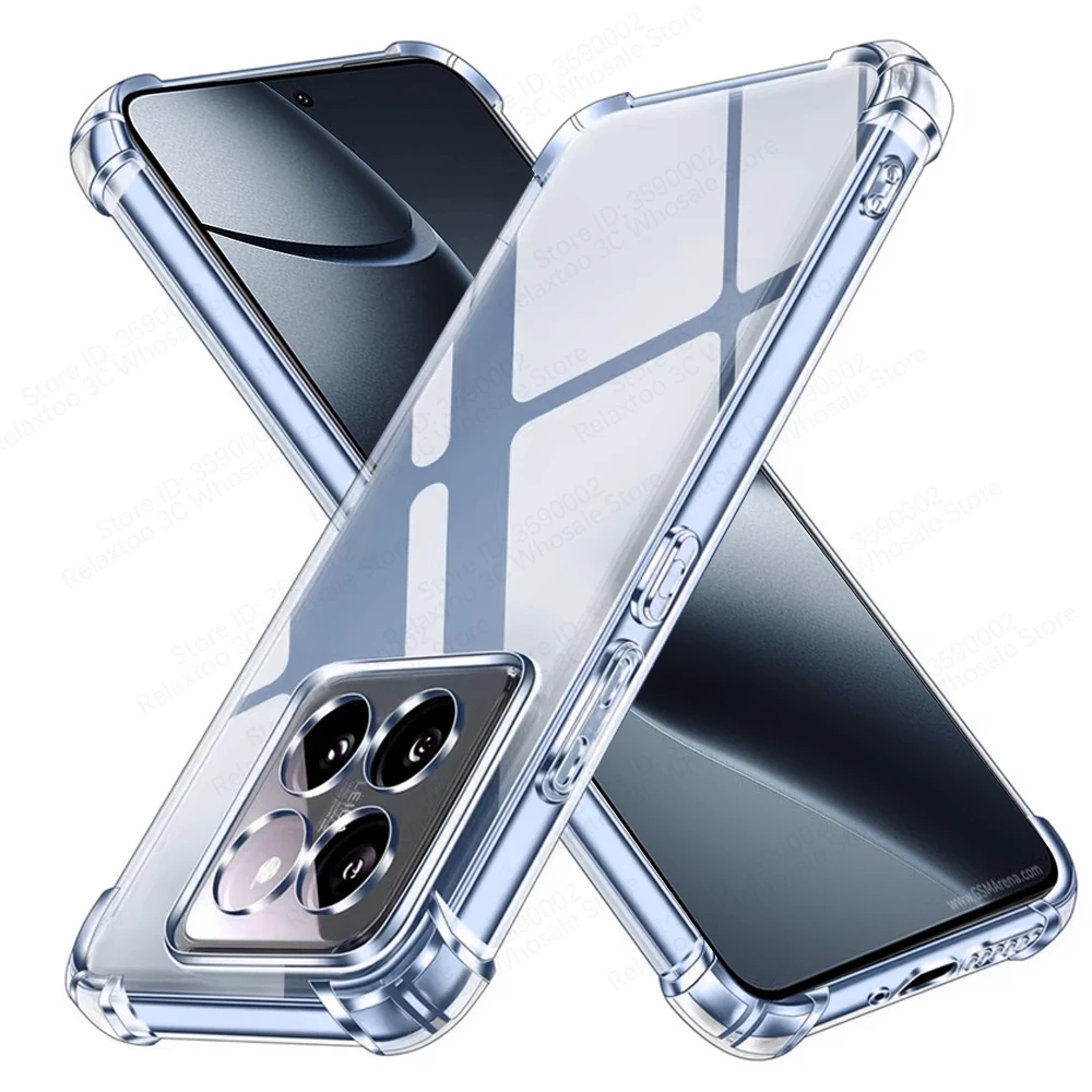 Coque antichoc en TPU  quatre coins pour Xiaomi 14T Pro, housse de protection pour Xiaomi 14TPro 14 T 15T Pro, Capa transparente Fundas