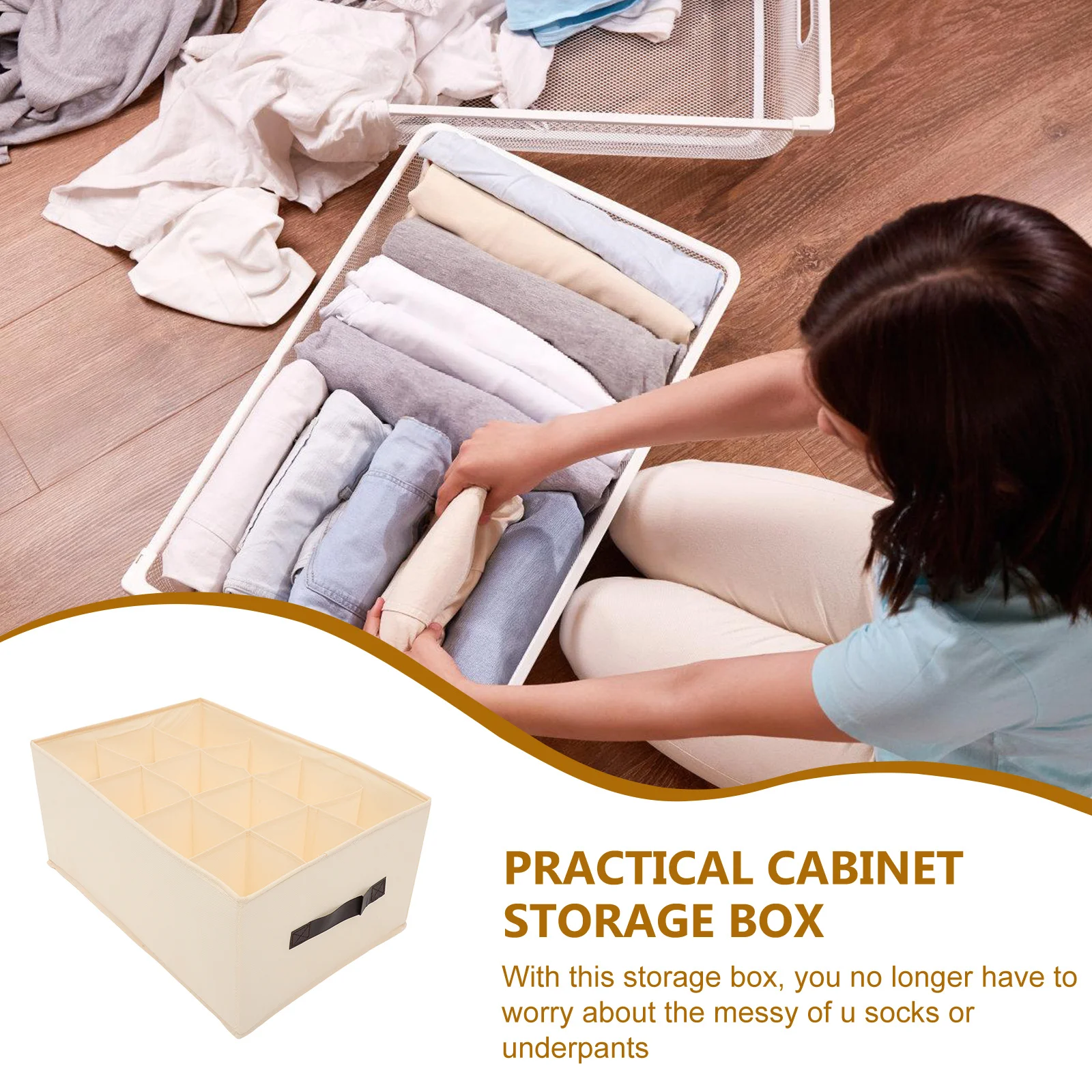 

Cabinet Storage Box Large Capacity Wardrobe Organizer Foldable Non-Woven Fabric Clothes Storage Case for Underpants Socks Drawer