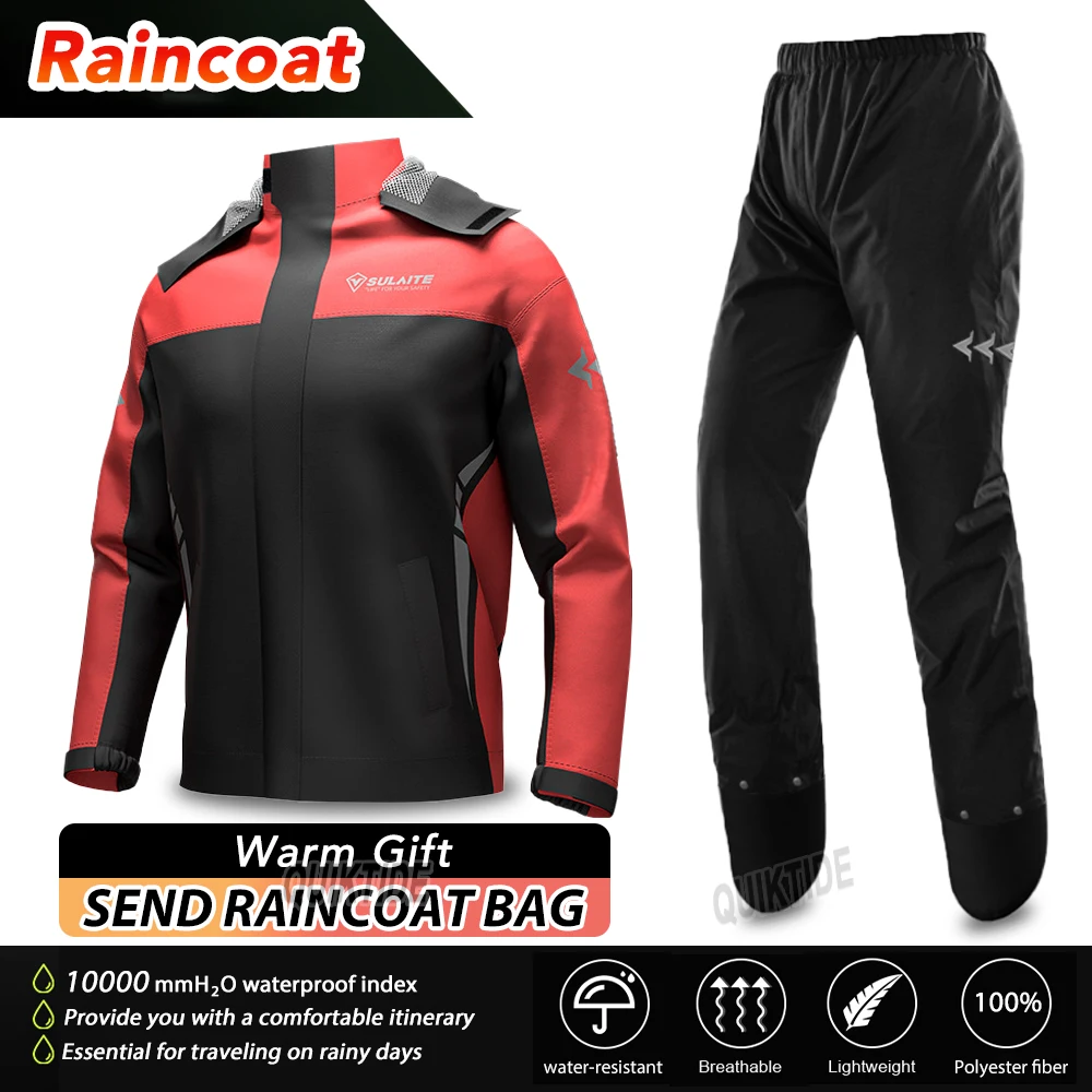 

[Высокопроизводительное дождевик] Дышащий комплект высокого плаща - костюм для верховой езды - мужская прочная куртка-брюки для верховой езды, занятий спортом на открытом воздухе