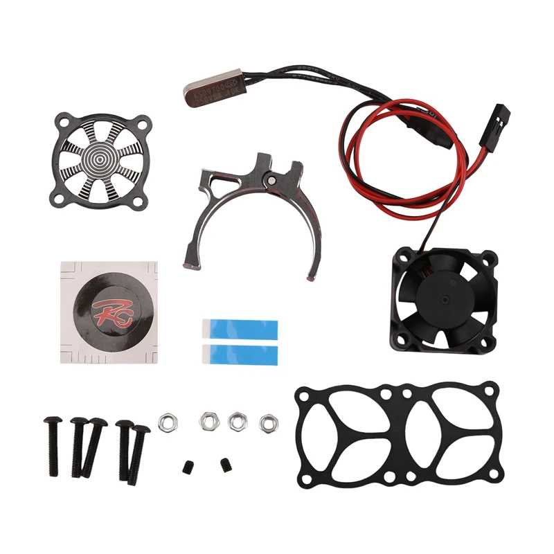 Best-For RC Car 3650 3660 550 540 Motor Heatsink Cooling Fan With Thermal Sensor CNC Aluminum Alloy Clamp Heatsink