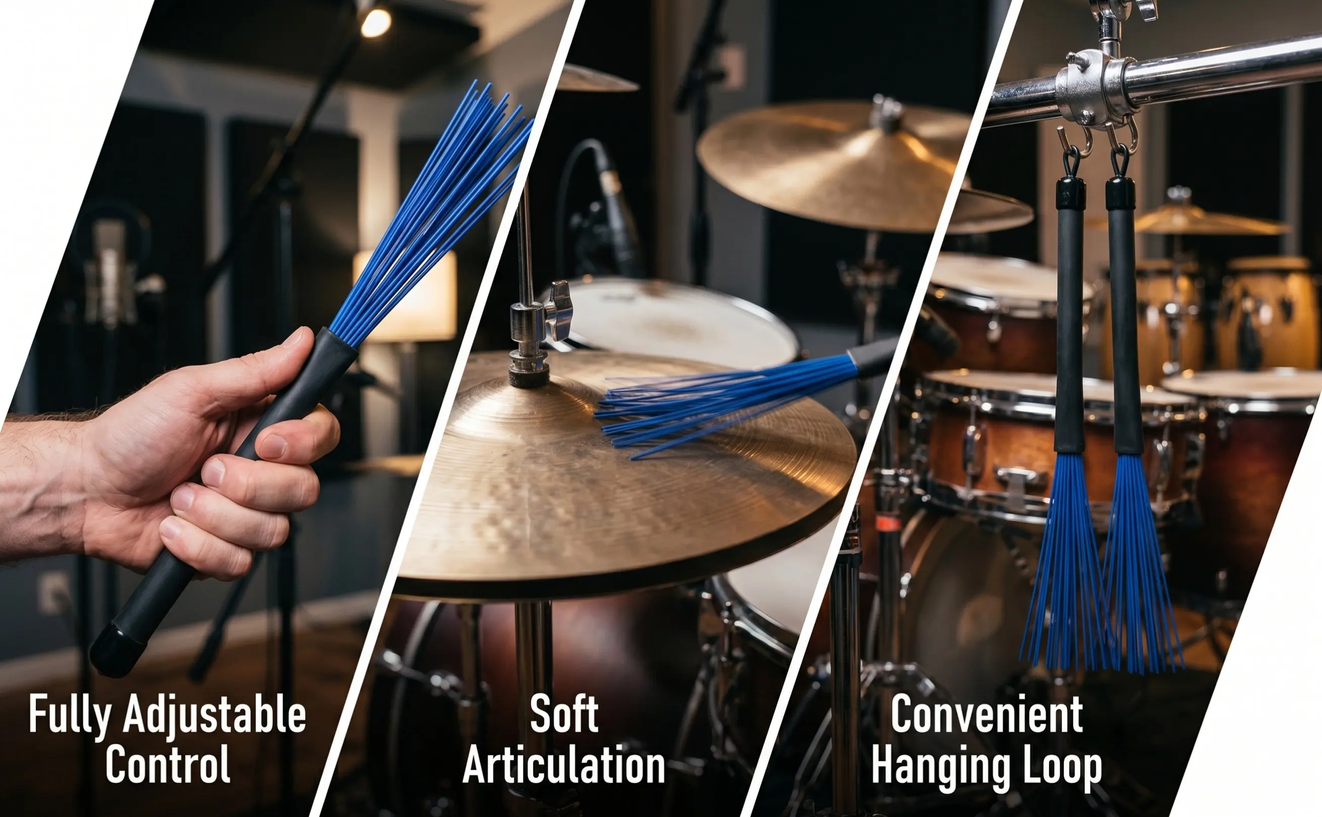 par-de-escovas-de-bateria-retrateis-de-nylon-com-cabos-telescopicos-em-preto-e-azul-para-tocar-musica-com-conforto-jazz-e-rock