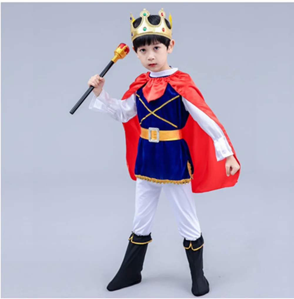 Cartoon Arabische Prins Cosplay King Suit Kostuum Halloween Voor Jongen Kasteel Carnaval Party Cartoon Prins Deluxe