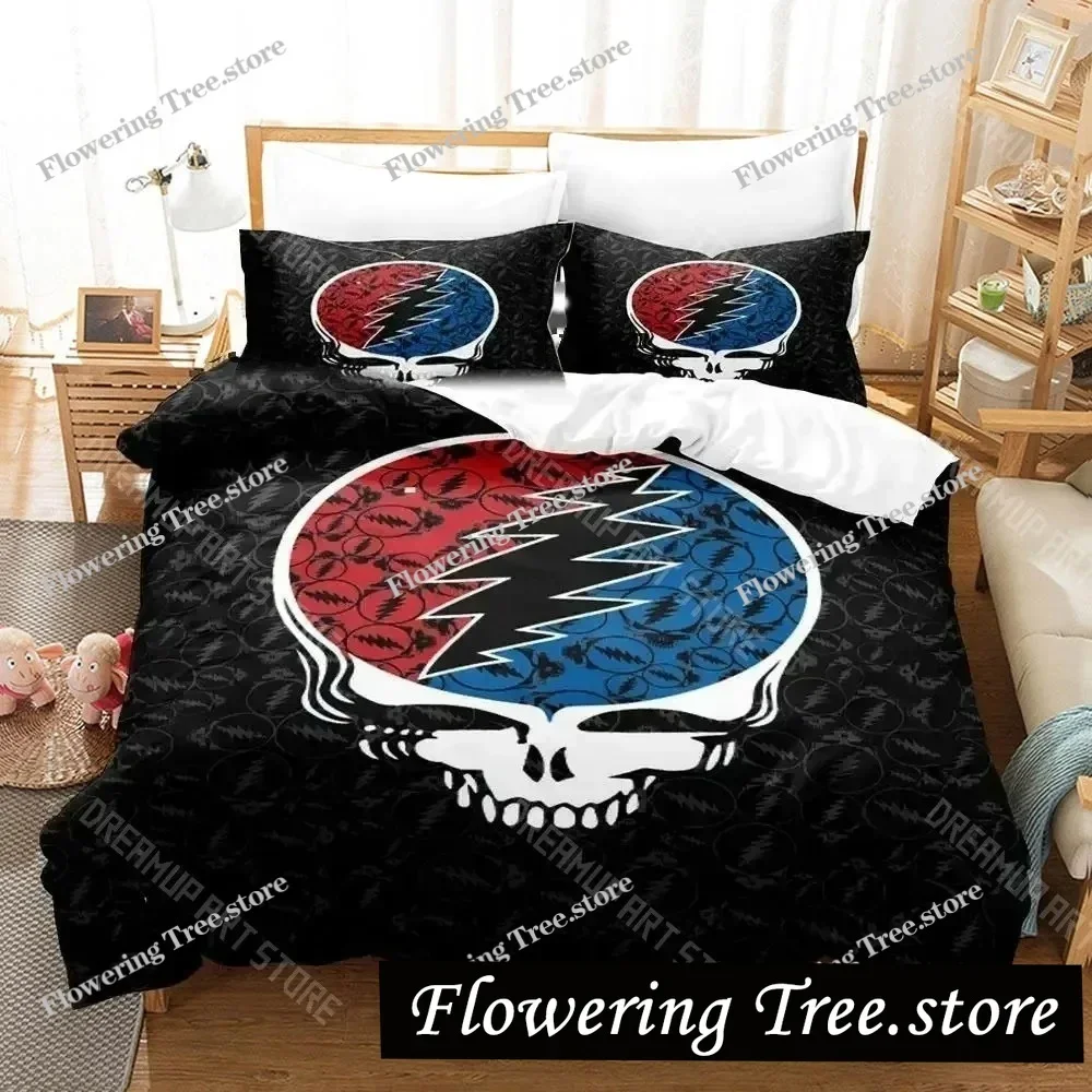 3D Skull Grateful Dead Bedding Set Boys Girls Twin Queen King Size Duvet Cover Pillowcase Bed Boys Adult Home Textileextile