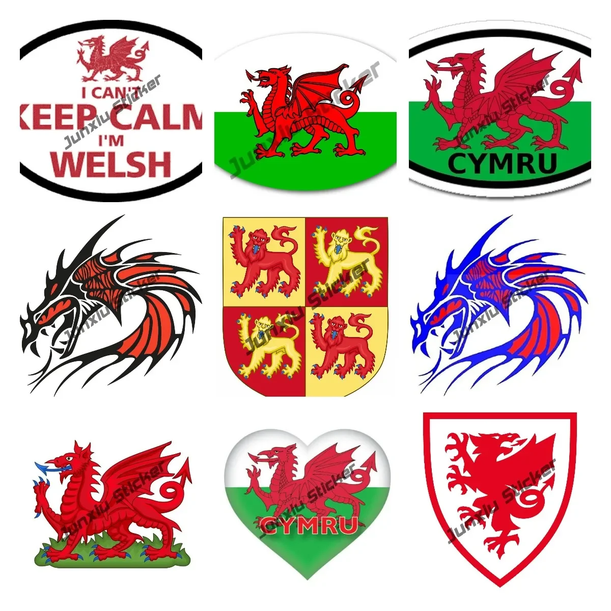 

Wales Cymru in Welsh and Flag Car Sticker Wales Dragon Flag Wings Creative Motorcycle Car Decal Cute Car Accessories Decoration