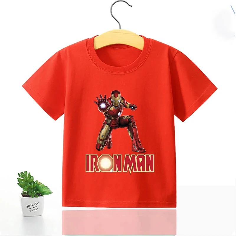 Marvels Camiseta de algodón para niños y niñas, ropa de Spidermans, Lobezno, Hulk, camisetas de dibujos animados, Tops de verano, ropa para bebés