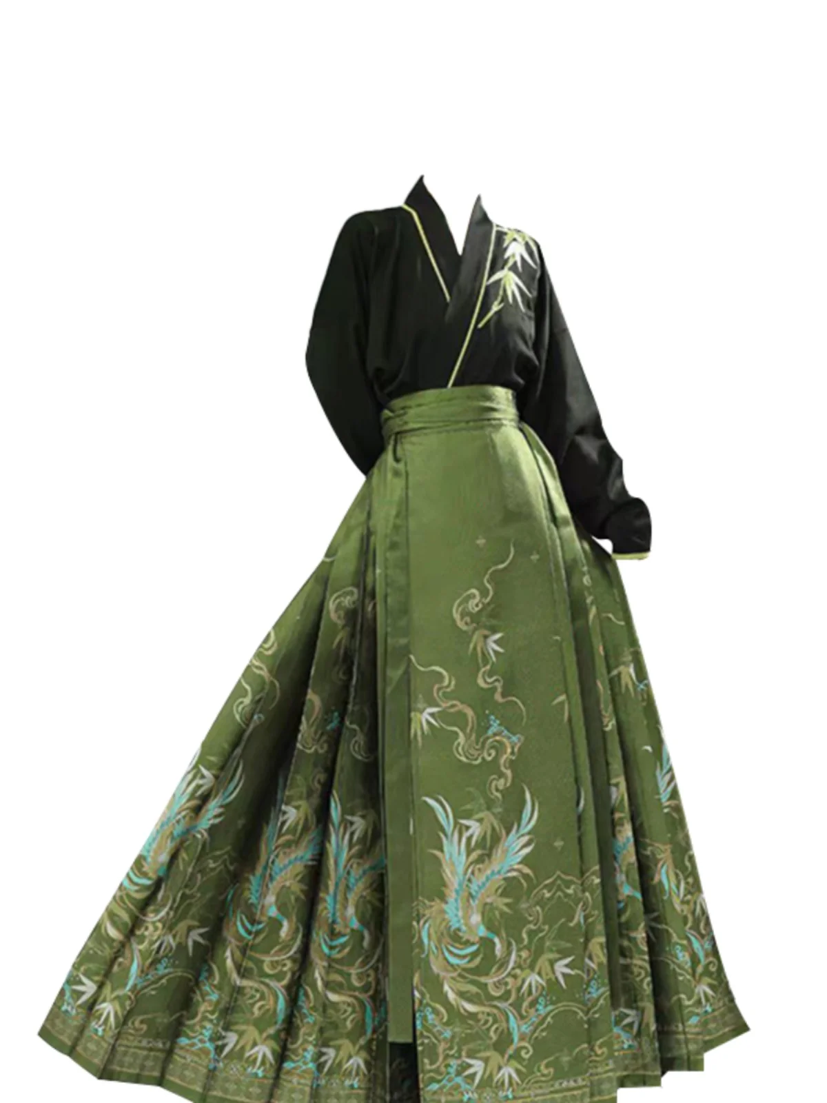 

Комплект Hanfu больших размеров: свободный крой, женский, модный, художественный, повседневный, из двух предметов, с длинными рукавами, весенняя коллекция