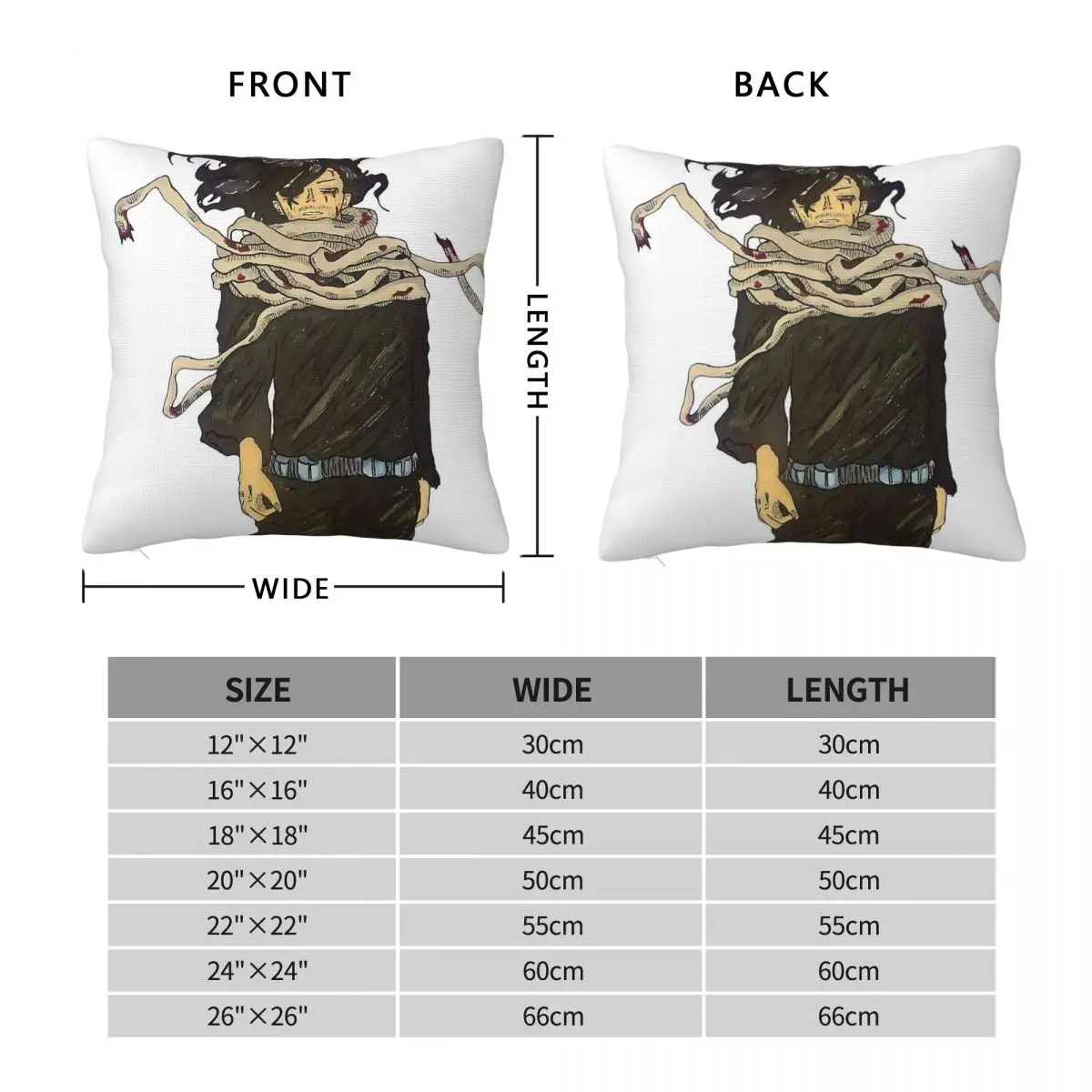 Shota Aizawa My Hero Academia Square Pillowcase Polyester Linen Velvet Pattern Zip Decorative Sofa Seater Cushion Cover