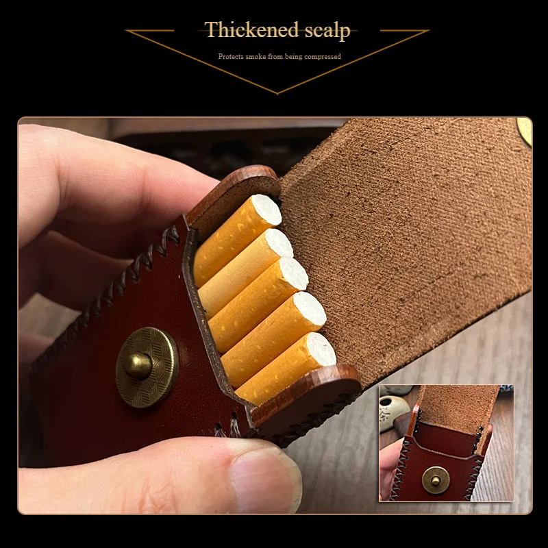 New Leather Smoking Cigarettes Cases for about 5 sticks Cigarettes Holder Portable Mini Tobacco Cigarette Boxes Pocket Storage