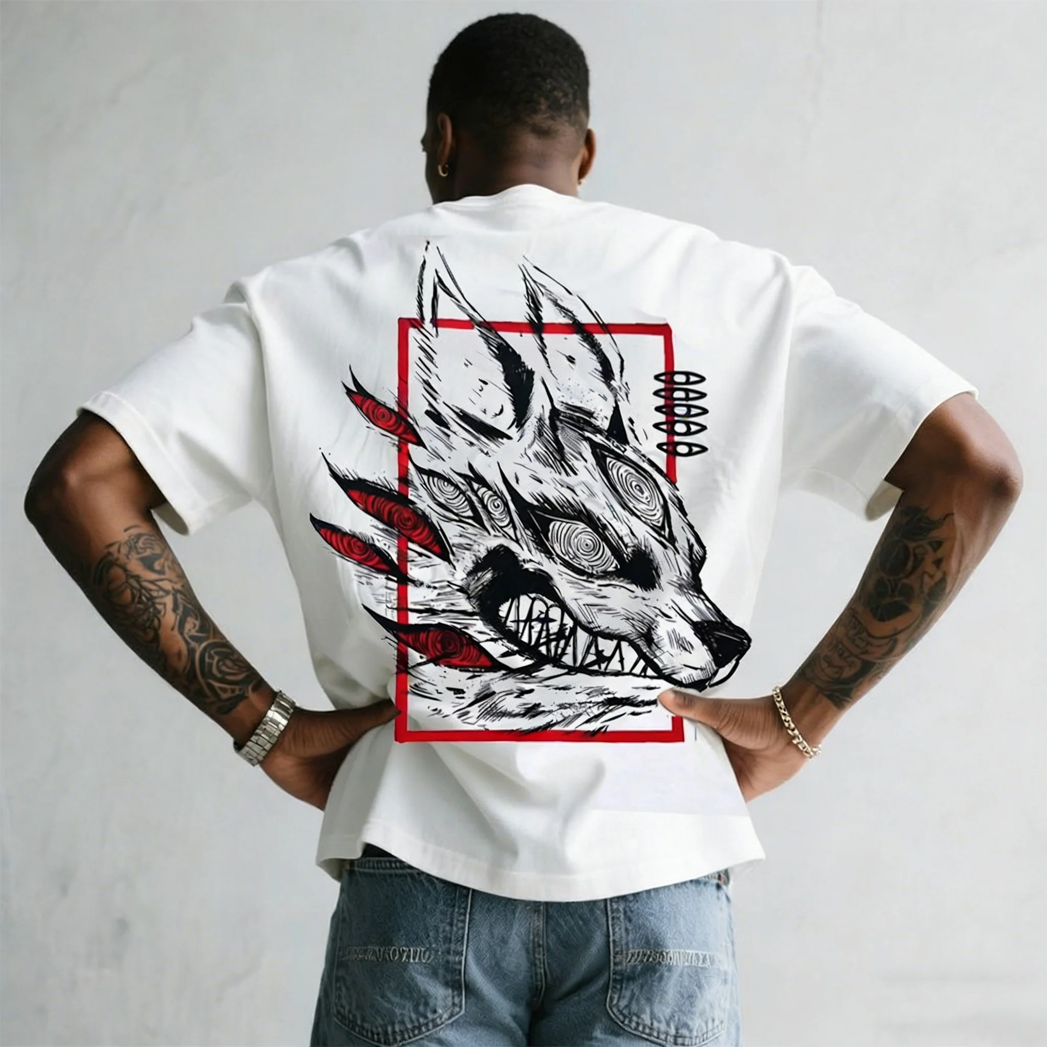 

Summer Bandai Hot Anime Style Retro T-shirt for Men To Anime As The Theme of Children and Adults Short Sleeve Punk Leisure Trend