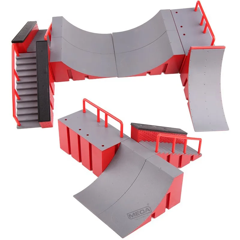 Neueste Finger Skateboard Stadion DIY Mini Finger Skatepark Rampe Track Treppen Pisten Veranstaltungsort Kombination Ziffer Deck Fingertip Spielzeug