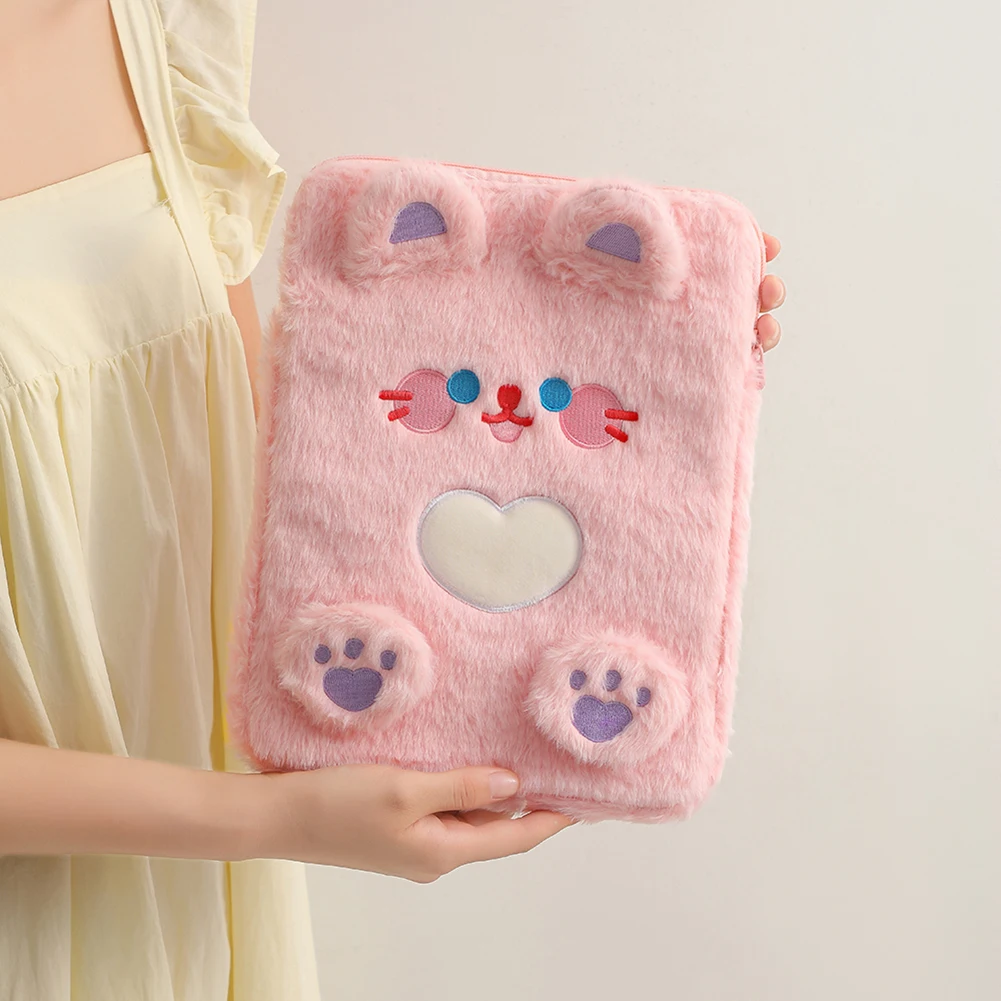 

Plush Laptop Tablet Sleeve Case Pouch Animal Pattern 11 Inch iPad Protective Case Soft Cute Tablet Cover for Women and Girls