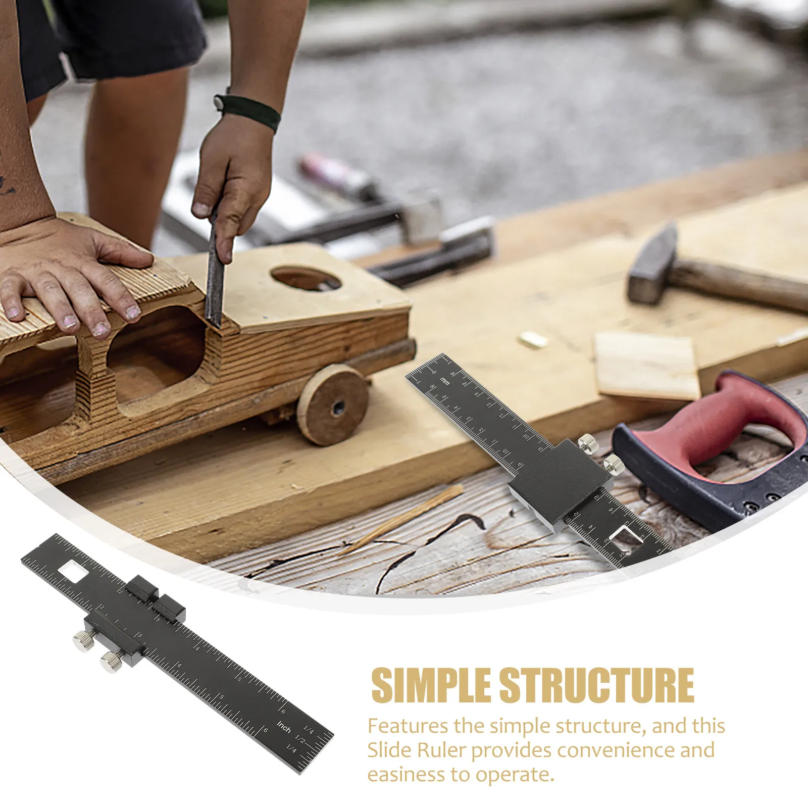 Professional Metal Woodworking Ruler Adjustable Sliding T-Type Carpentry Measuring Tool Construction Slide Rule