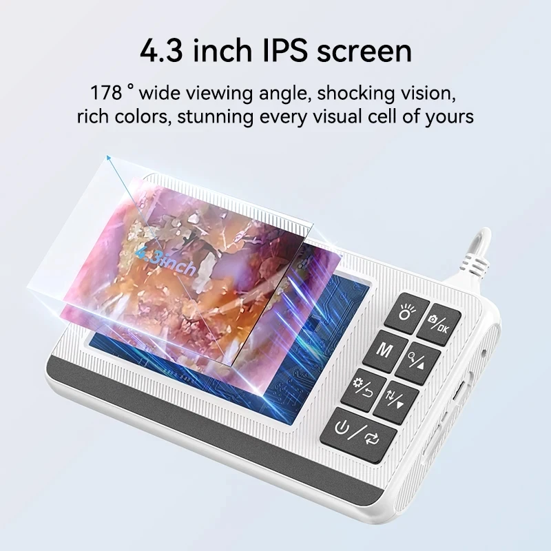 Digital Visible Light Ear Spoon with Screen 4.3 Inch 3.9mm 1080P HD Clean Eear Artifact Flexible Fibroscope Type-C with 32G