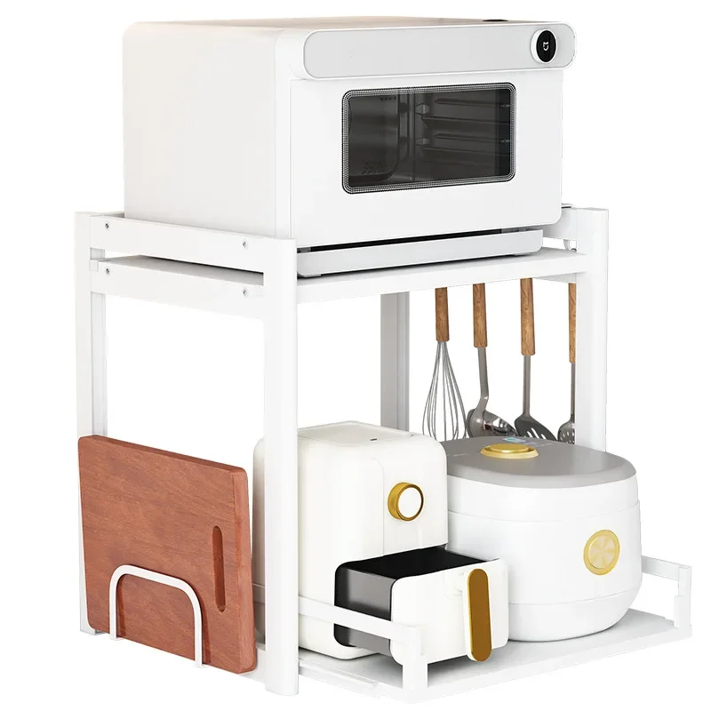 

Kitchen Multifunctional Microwave Oven Shelf Countertop Rice Cooker Shelf Double-layer Pull-out Adjustable Storage Rack