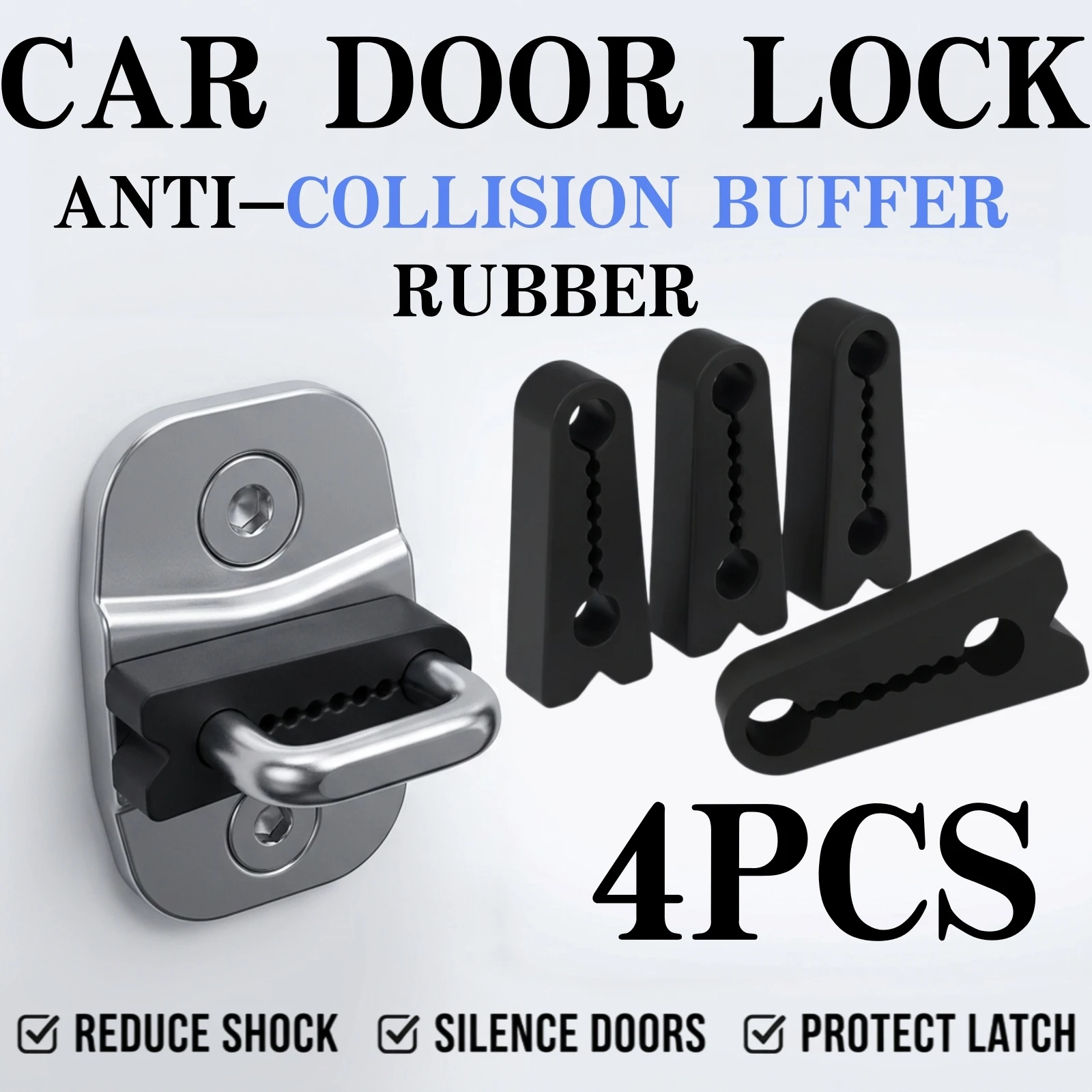 GM Car Door Lock Shock-Absorbing Pad, Soundproof Elastic Silicone Seal, Car Door Cushioning, Anti-Collision Pad, Gasket Accessor