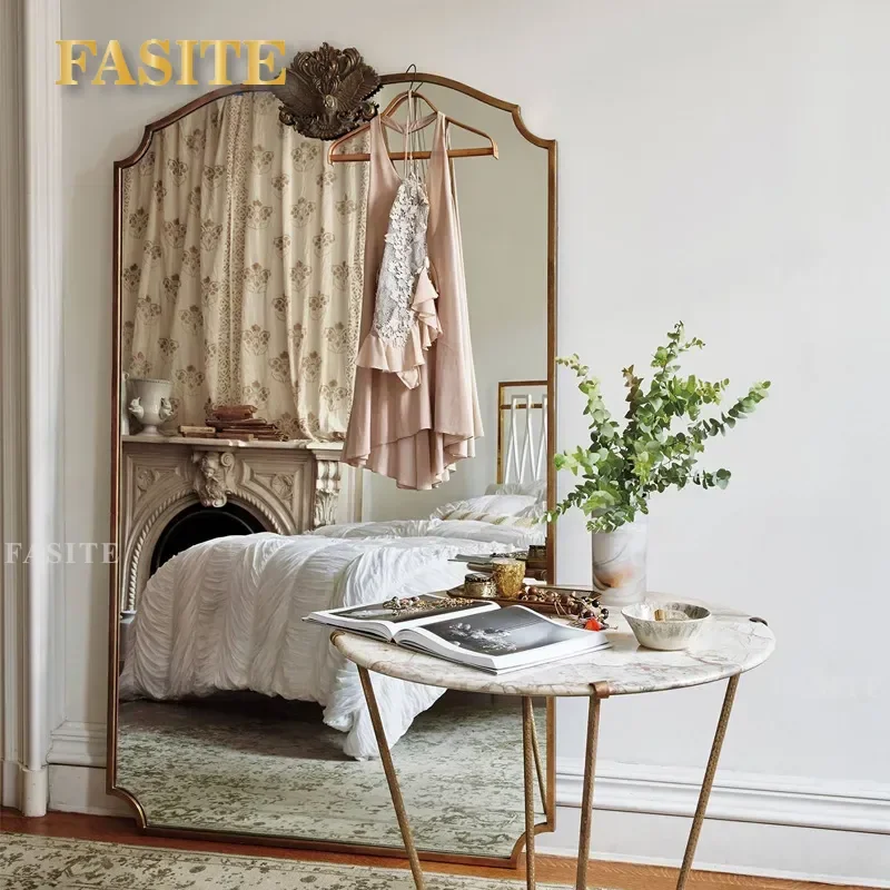 For Home Decor European American Western Fantasy Retro Style Owl Floor Mirror High Definition Full Length Changing Mirror