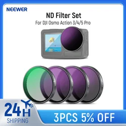 NEEWER ND Filter Set For DJI Osmo Action 3/4/5 Pro ND8+ND16+ND32+ND64+ND1000+CPL Neutral Density Polarizing Action Camera