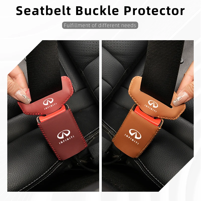 4pcs Car Seat Safety Belt Buckle Plug Anti-scratch Protector Case For Infiniti Q50 FX35 Q30 G37 Q70 QX70 G35 Q60 QX50 QX60